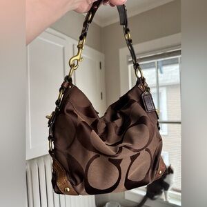 Y2K Vintage Coach Carly in Chocolate Brown Signature Print 🤎